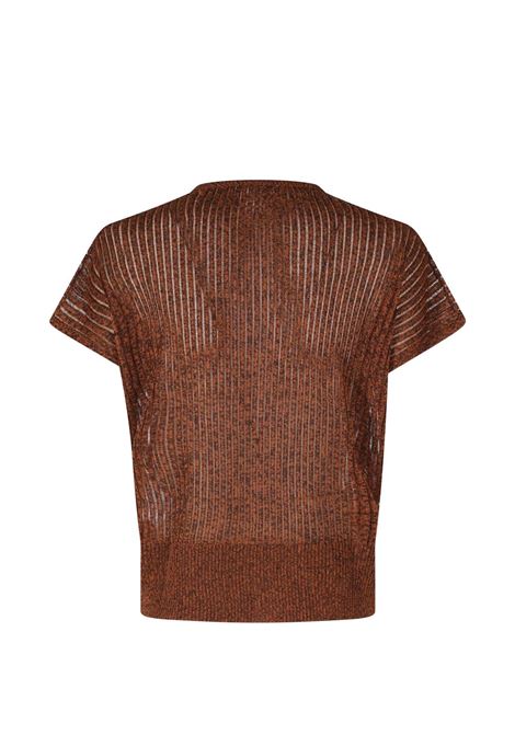 cardigan a coste donna marrone ROBERTO COLLINA | 261FXA3704255